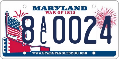 MD license plate 8AC0024