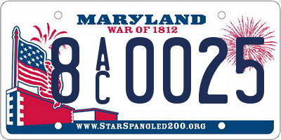 MD license plate 8AC0025
