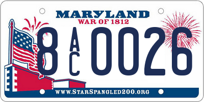 MD license plate 8AC0026