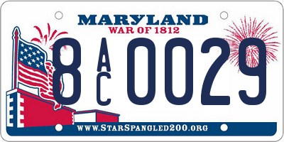 MD license plate 8AC0029