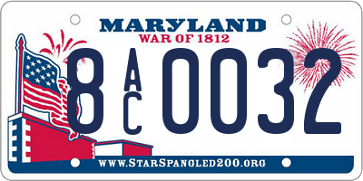 MD license plate 8AC0032