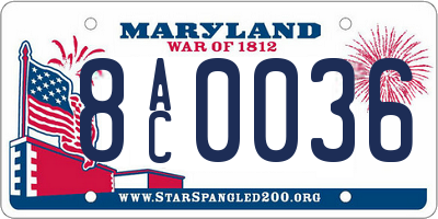 MD license plate 8AC0036