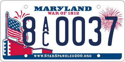 MD license plate 8AC0037