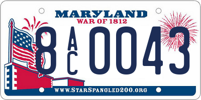 MD license plate 8AC0043
