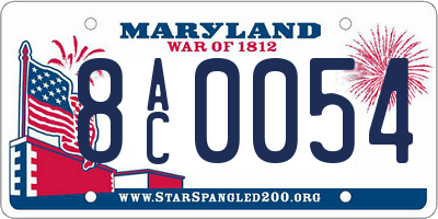 MD license plate 8AC0054