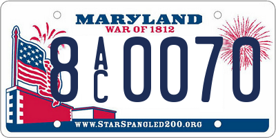 MD license plate 8AC0070
