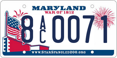 MD license plate 8AC0071