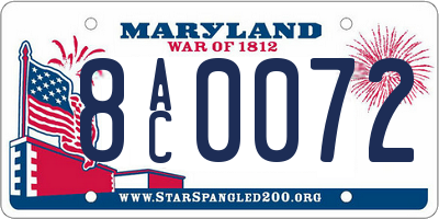 MD license plate 8AC0072