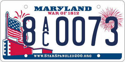 MD license plate 8AC0073