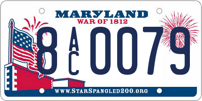 MD license plate 8AC0079