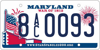 MD license plate 8AC0093