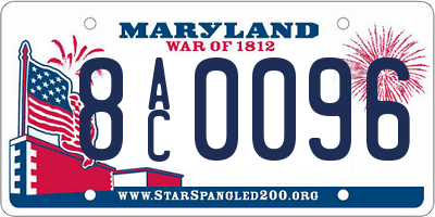 MD license plate 8AC0096