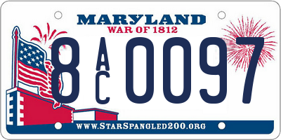 MD license plate 8AC0097