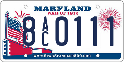 MD license plate 8AC0111