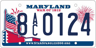 MD license plate 8AC0124