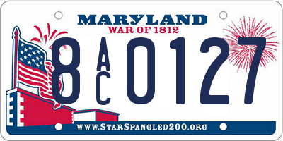 MD license plate 8AC0127
