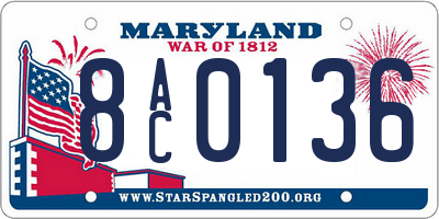 MD license plate 8AC0136