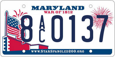 MD license plate 8AC0137