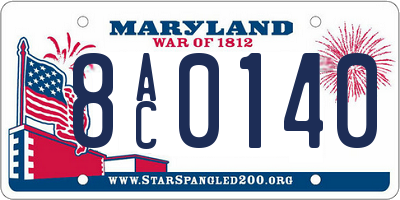 MD license plate 8AC0140
