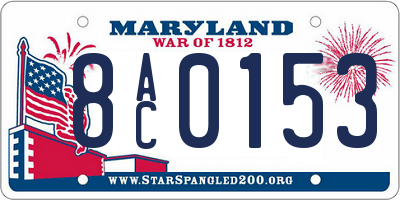 MD license plate 8AC0153