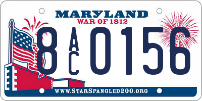 MD license plate 8AC0156