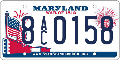 MD license plate 8AC0158