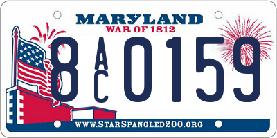 MD license plate 8AC0159