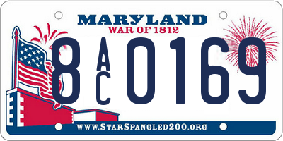 MD license plate 8AC0169