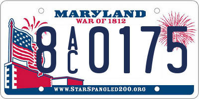 MD license plate 8AC0175