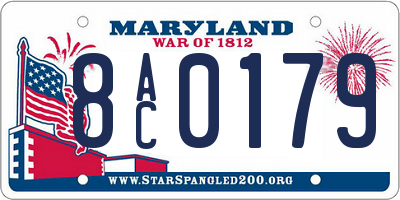 MD license plate 8AC0179