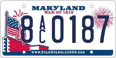 MD license plate 8AC0187