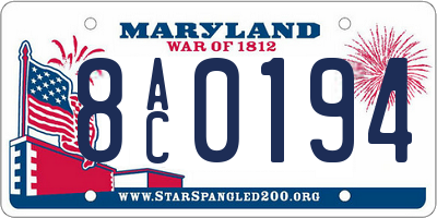 MD license plate 8AC0194