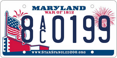 MD license plate 8AC0199