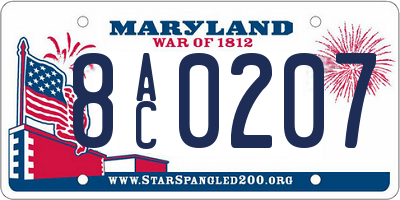 MD license plate 8AC0207