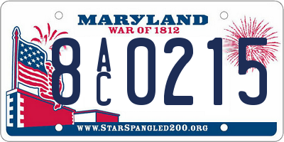 MD license plate 8AC0215