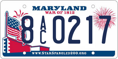 MD license plate 8AC0217