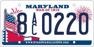 MD license plate 8AC0220