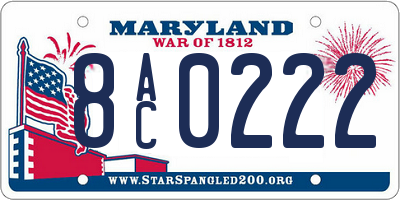 MD license plate 8AC0222