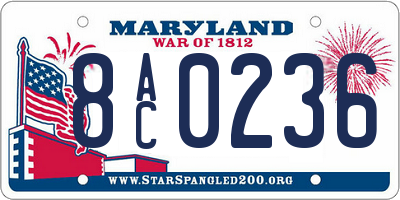 MD license plate 8AC0236