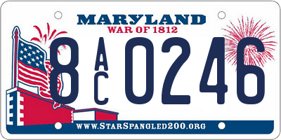 MD license plate 8AC0246