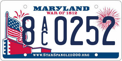 MD license plate 8AC0252