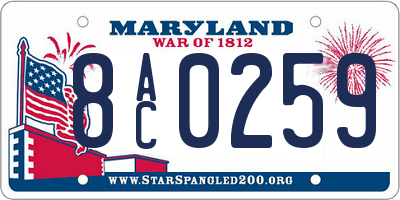 MD license plate 8AC0259
