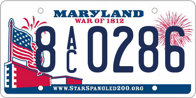 MD license plate 8AC0286