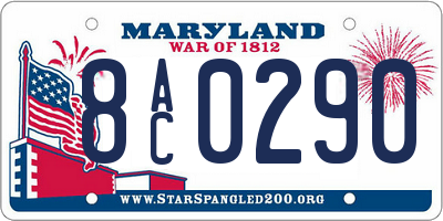 MD license plate 8AC0290