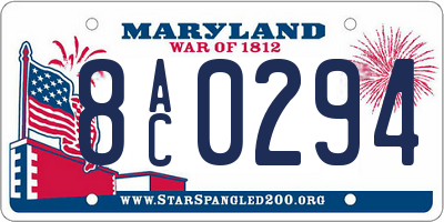 MD license plate 8AC0294
