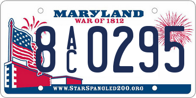 MD license plate 8AC0295