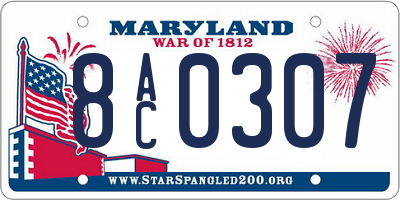 MD license plate 8AC0307
