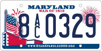 MD license plate 8AC0329