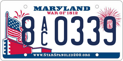 MD license plate 8AC0339