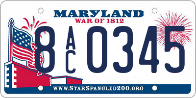 MD license plate 8AC0345
